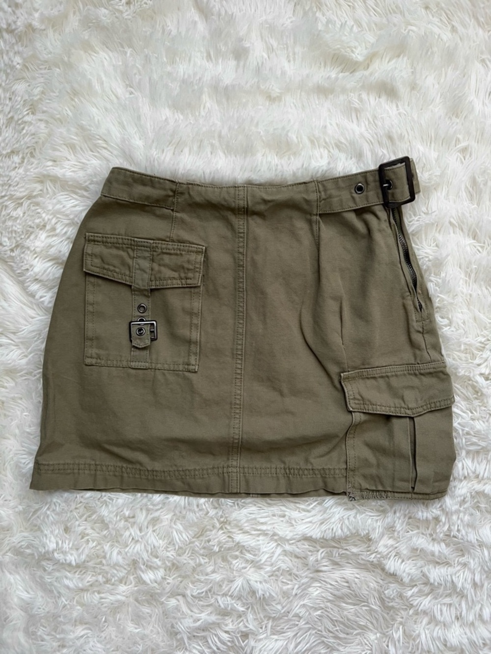 Forever 21 Green Khaki Cargo Mini Skirt